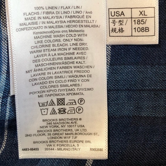 Brooks Brothers Madison Fit Linen Plaid Shirt XL - Picture 10 of 12
